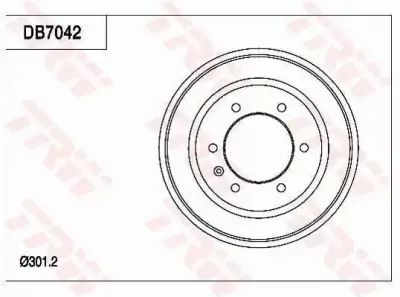 จานเบรคหลัง (ดรัม) TRW DB7042 Isuzu D-Max 2003-2006 ตัวเตี้ย TRW