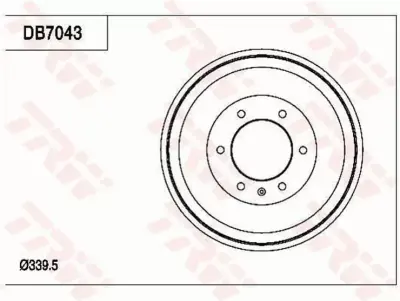 จานเบรคหลัง (ดรัม) TRW DB7043 Isuzu D-Max 2003-2006 ตัวสูง TRW