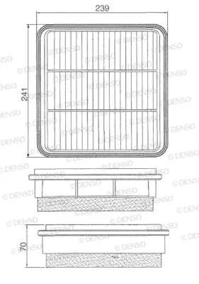 ไส้กรองอากาศ Denso Cool Gear Mitsubishi Triton 2.5 / Pajero Sport 2.5 (เทียบเบอร์แท้ 1500A098) Denso